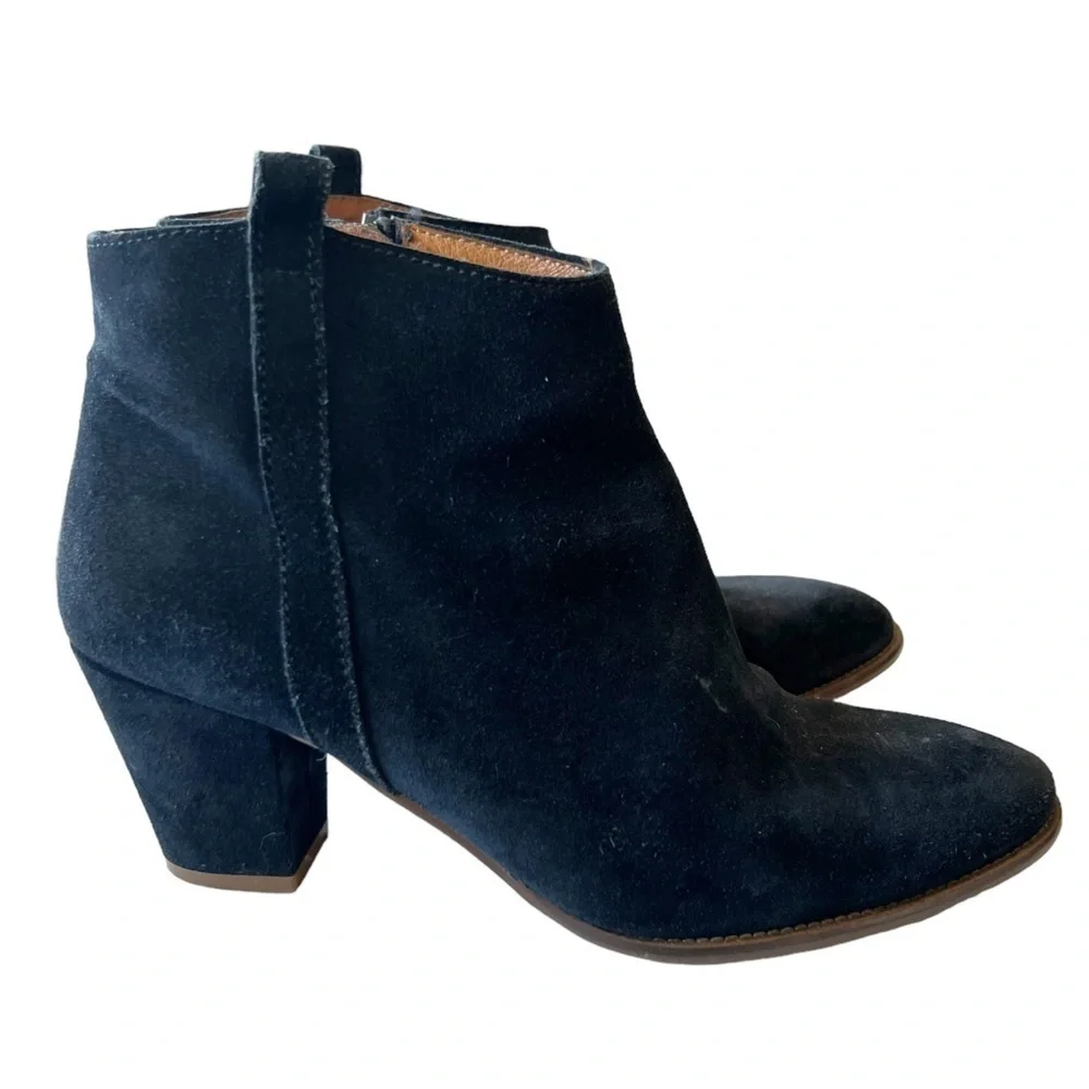 Madewell The Billie Boot in Suede Leather Black Size 9